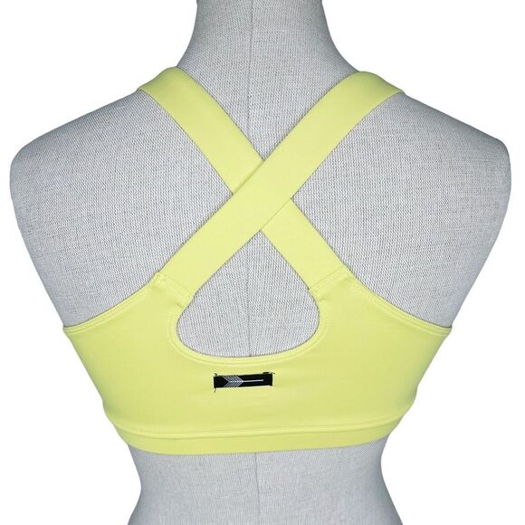 Oiselle Lesko Sports Bra sz 2 * Yellow Crossback Running Gym Workout Sporty - Picture 3 of 7